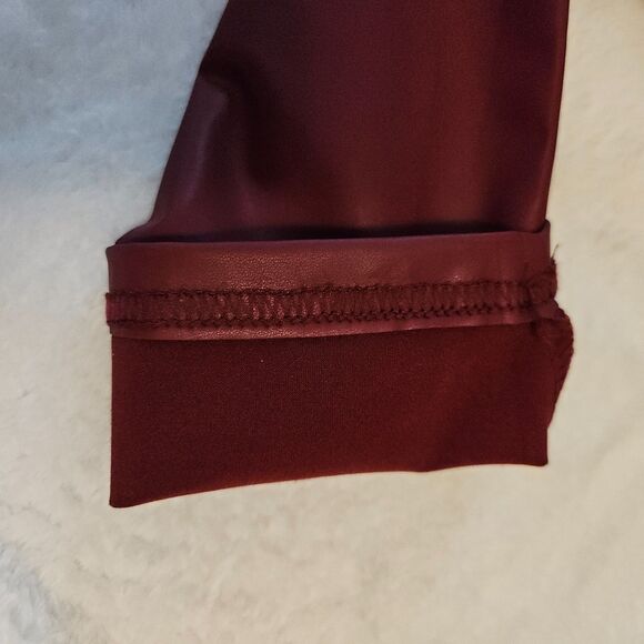 Faux Leather Leggings in Cranberry - Size L - Picture 5 of 6